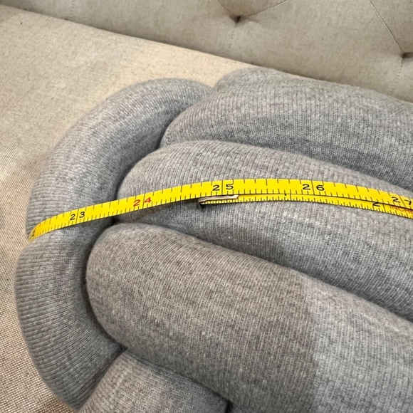 Small Heather Gray Handmade Knot Pillow - Picture 6 of 10